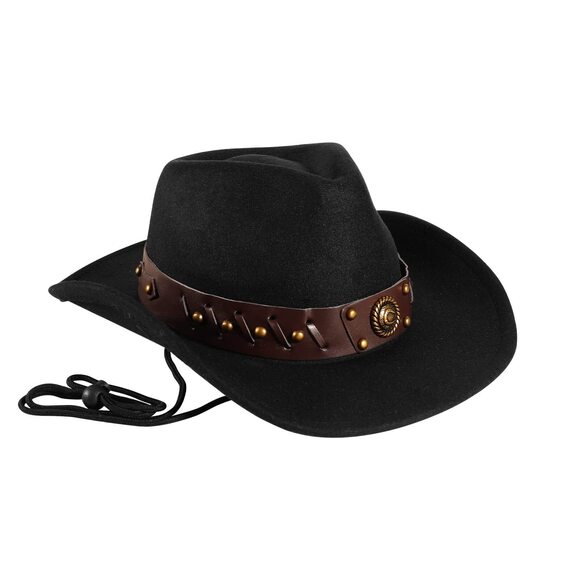 1484 Cowboy Hat With Fringed Bandana Set For Women Wide Brim Western main image 3